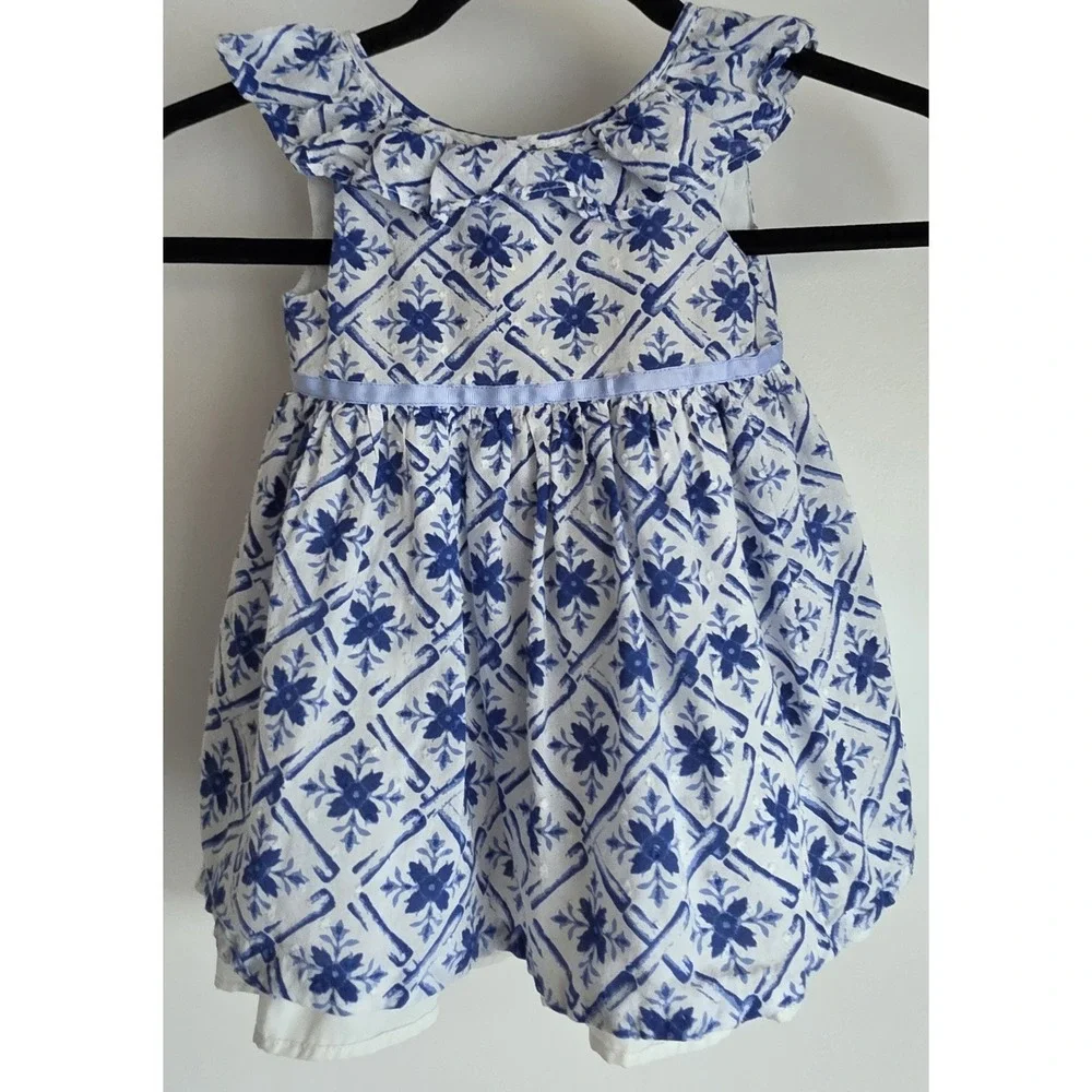 Pippa‎ & Julie Girls Dress 18M Sleeveless Blue White Floral